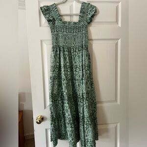 The Ellie Nap Dress in green jacquard, worn once. Size M